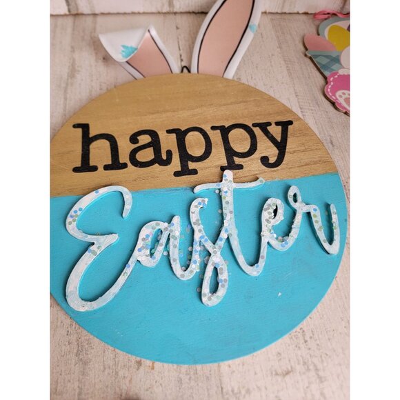 Happy Easter Variety sign set bunny egg hunt rabbit set unique decor - Picture 4 of 8